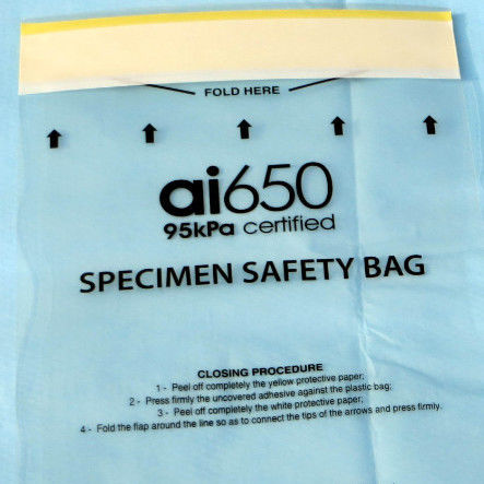 LDPE Biohazard 95kpa Specimen Bag Absorbent Meidcal Paper