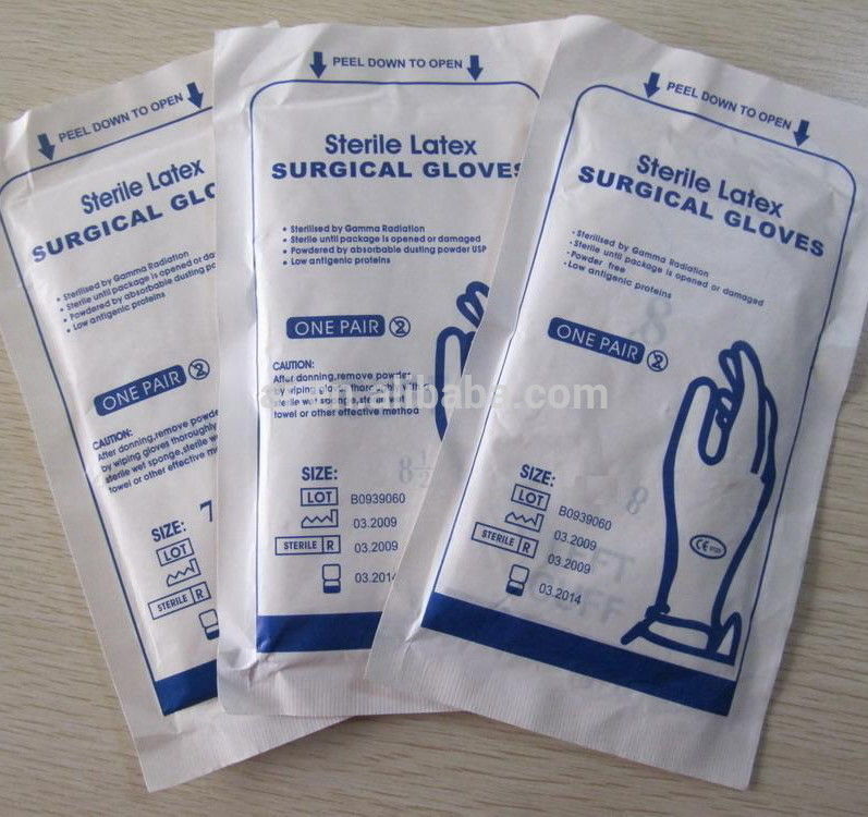 Latex gloves for surgical use