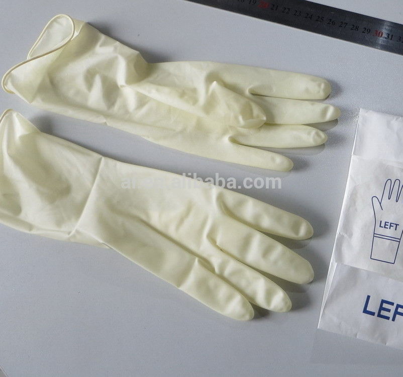 Latex gloves for surgical use