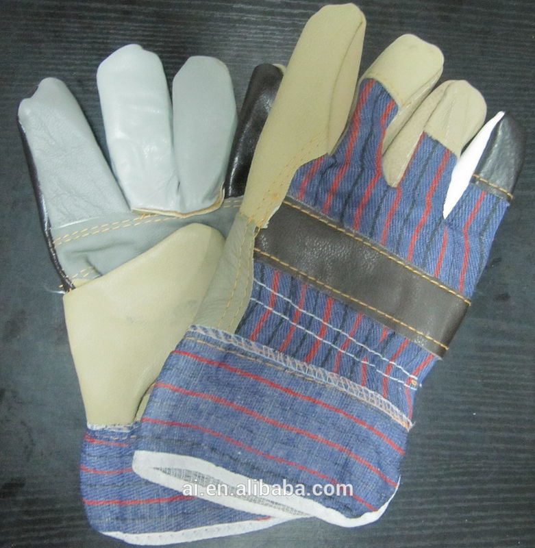 Sheepskin  Waterproof Leather Working Gloves Yellow for Safety Driver